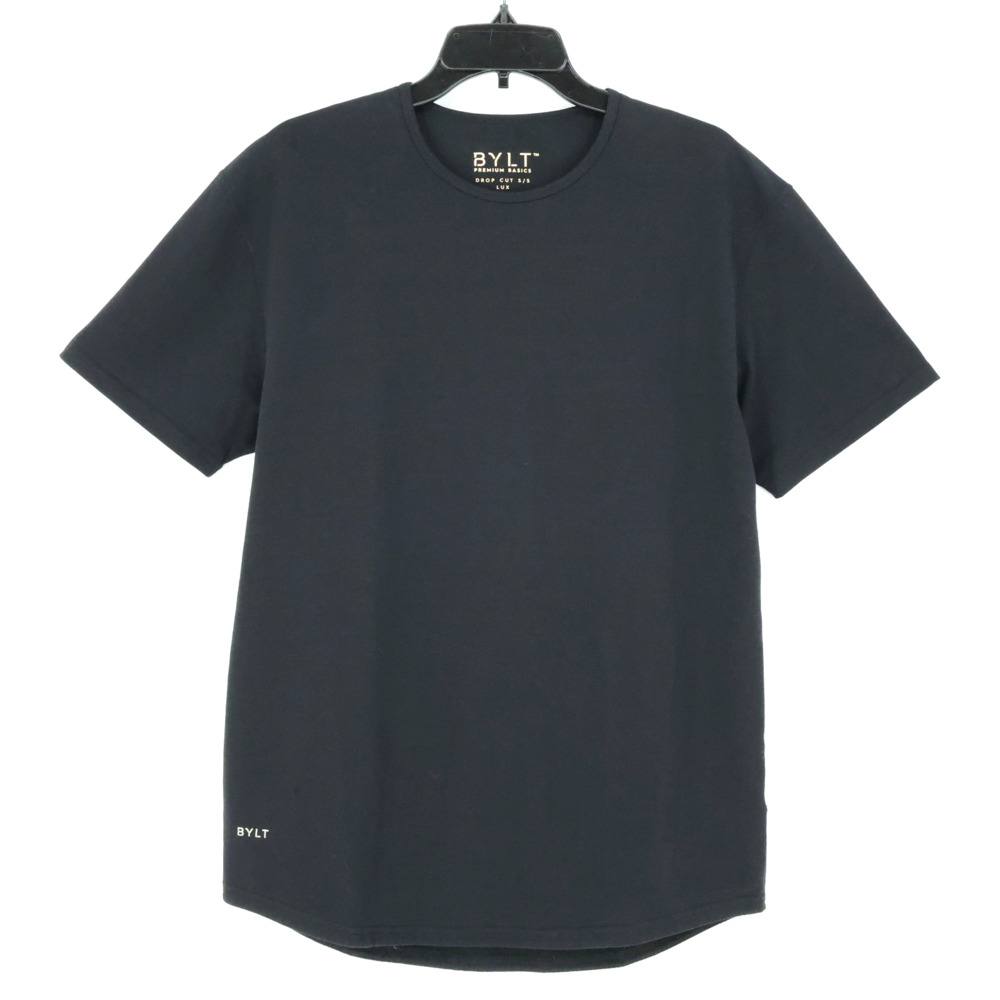 Bylt T-shirt Mens Large Black Knit Drop Cut Lux Short Sleeve Premium Basics